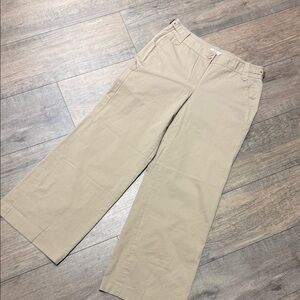 LOFT Women's Wide Leg Tan Chino Kkaki Pants